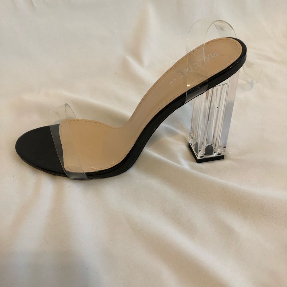 Public Desire Clear Black Heels